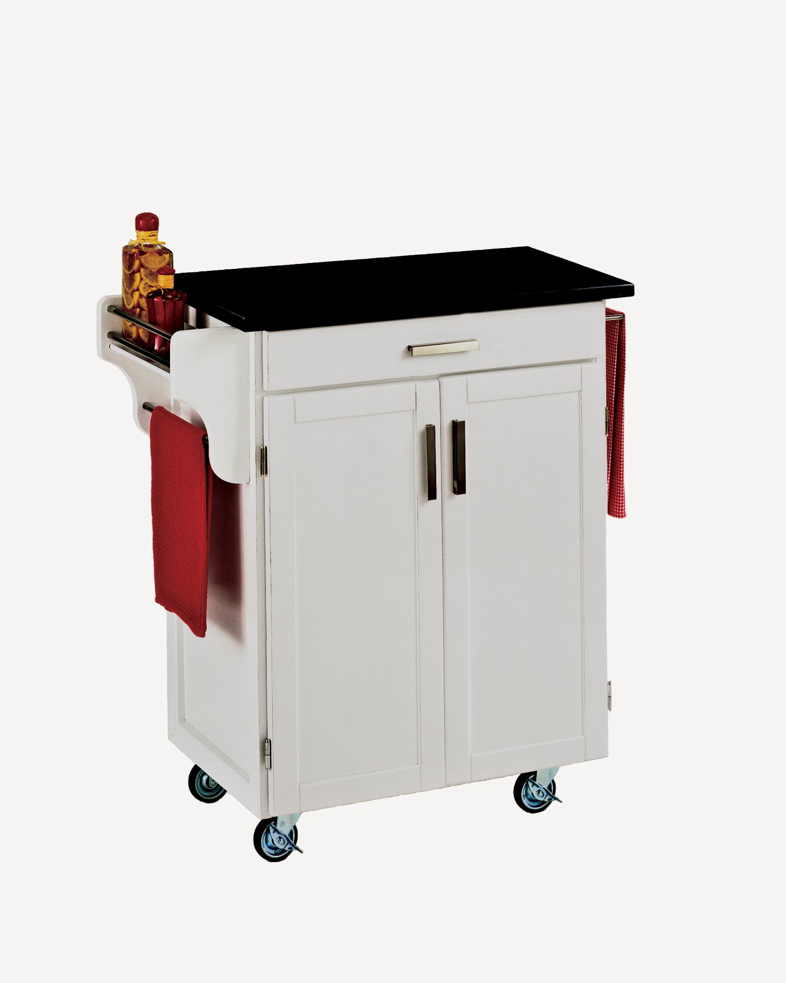 White Kitchen Cart with Black Granite Top - Create-a-Cart-2