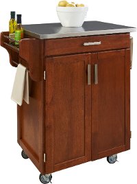 Cuisine Cart Warm Oak Finish Stainless Top - Create-a-Cart-2