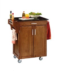 Cuisine Cart Warm Oak Finish Black Granite Top - Create-a-Cart-2