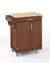 Cuisine Cart Cherry Finish with Wood Top - Create-a-Cart-2