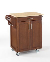 Cuisine Cart Cherry Finish with Wood Top - Create-a-Cart-2