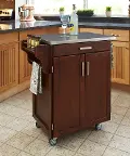9001-0072 Cherry Kitchen Cart with Stainless Steel Top - Create-a-Cart