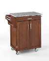 Cuisine Cart Cherry Finish with Salt & Pepper Granite Top - Create-a-Cart-2