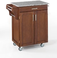 Cuisine Cart Cherry Finish with Salt & Pepper Granite Top - Create-a-Cart-2