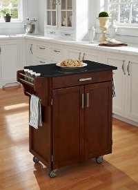 Cuisine Cart Cherry Finish Black Granite Top - Create-a-Cart