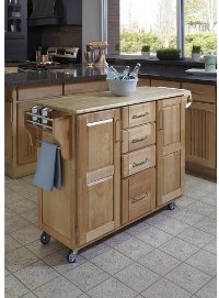 Natural Finish with Natural Wood Top Kitchen Cart - Create-a-Cart
