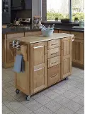 9100-1011 Natural Kitchen Cart with Natural Wood Top - Create-a-Cart