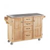 Natural Finish Stainless Top Kitchen Cart - Create-a-Cart-2