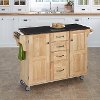Natural Finish Black Granite Top Kitchen Cart - Create-a-Cart