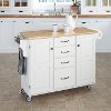 White Finish with Natural Wood Top Kitchen Cart - Create-a-Cart