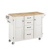 White Finish with Natural Wood Top Kitchen Cart - Create-a-Cart-2