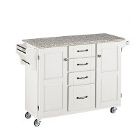 White Finish SP Granite Top Kitchen Cart - Create-a-Cart-2