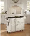 9100-1024 Create A Cart White Kitchen Cart with Black Granite Top