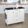 White Finish Black Granite Top Kitchen Cart - Create-a-Cart