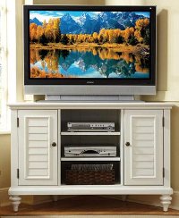 White Corner TV Stand - Bermuda