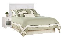 White Queen Headboard and Nightstand - Naples