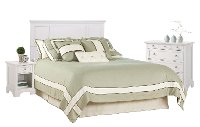 White Queen Headboard, Nightstand, and Chest - Naples