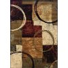 8 x 11 Large Brown, Red and Ivory Area Rug - Hudson