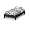 3070-205 Black Twin Platform Bed on Legs - Step One-1