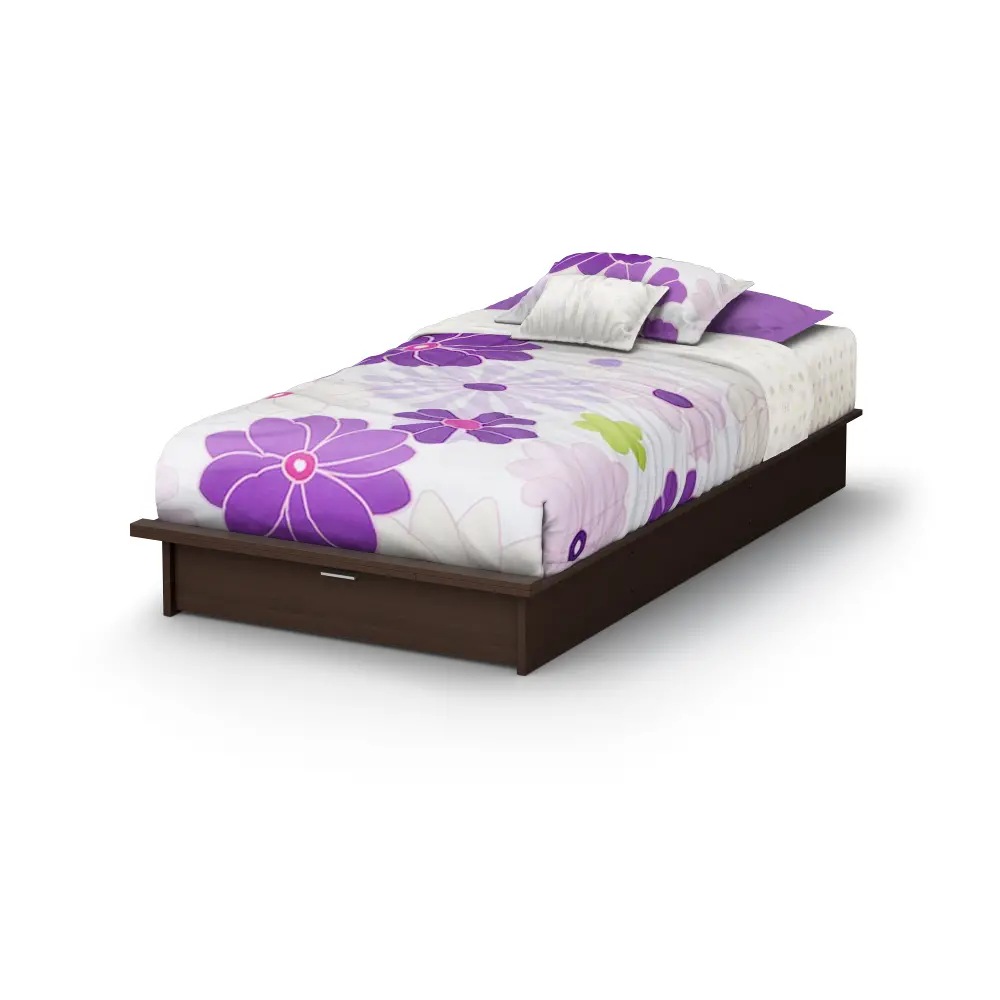 3159245 Chocolate Brown Twin Platform Bed-1