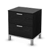 3347060 Black Oak Night Stand with 2 Drawers - Flexible