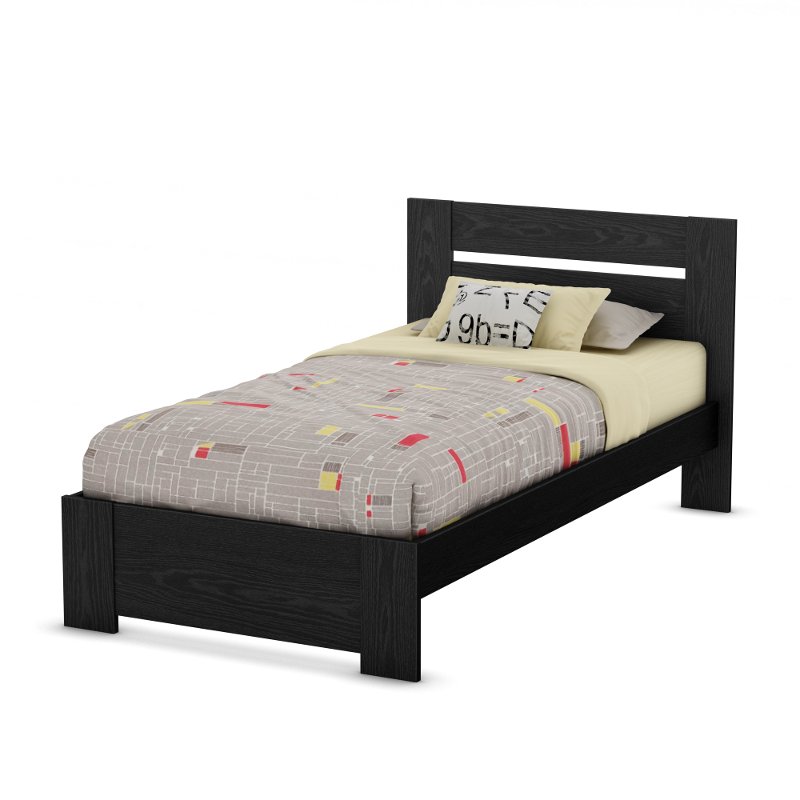 Black Oak Twin Bed Flexible Rc Willey Furniture