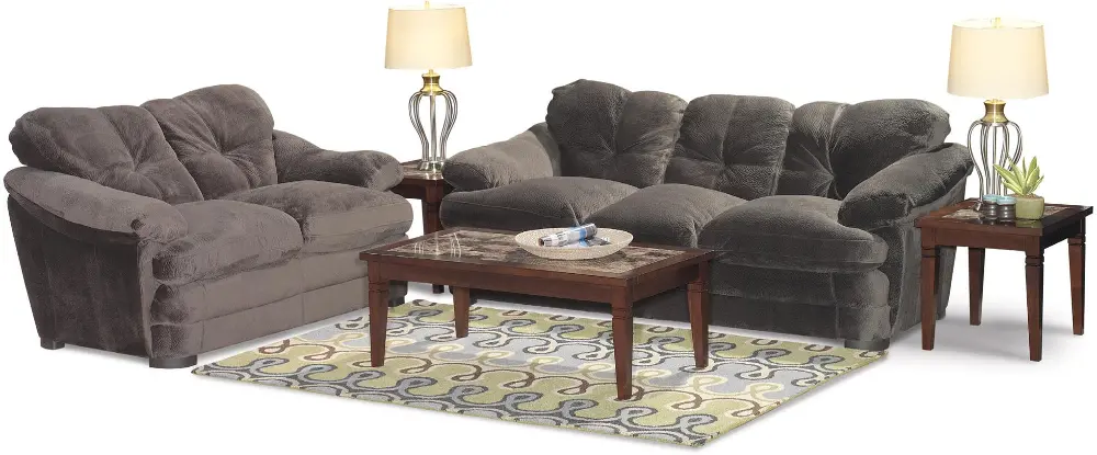 7 Piece Charcoal Upholstered Room Group-1