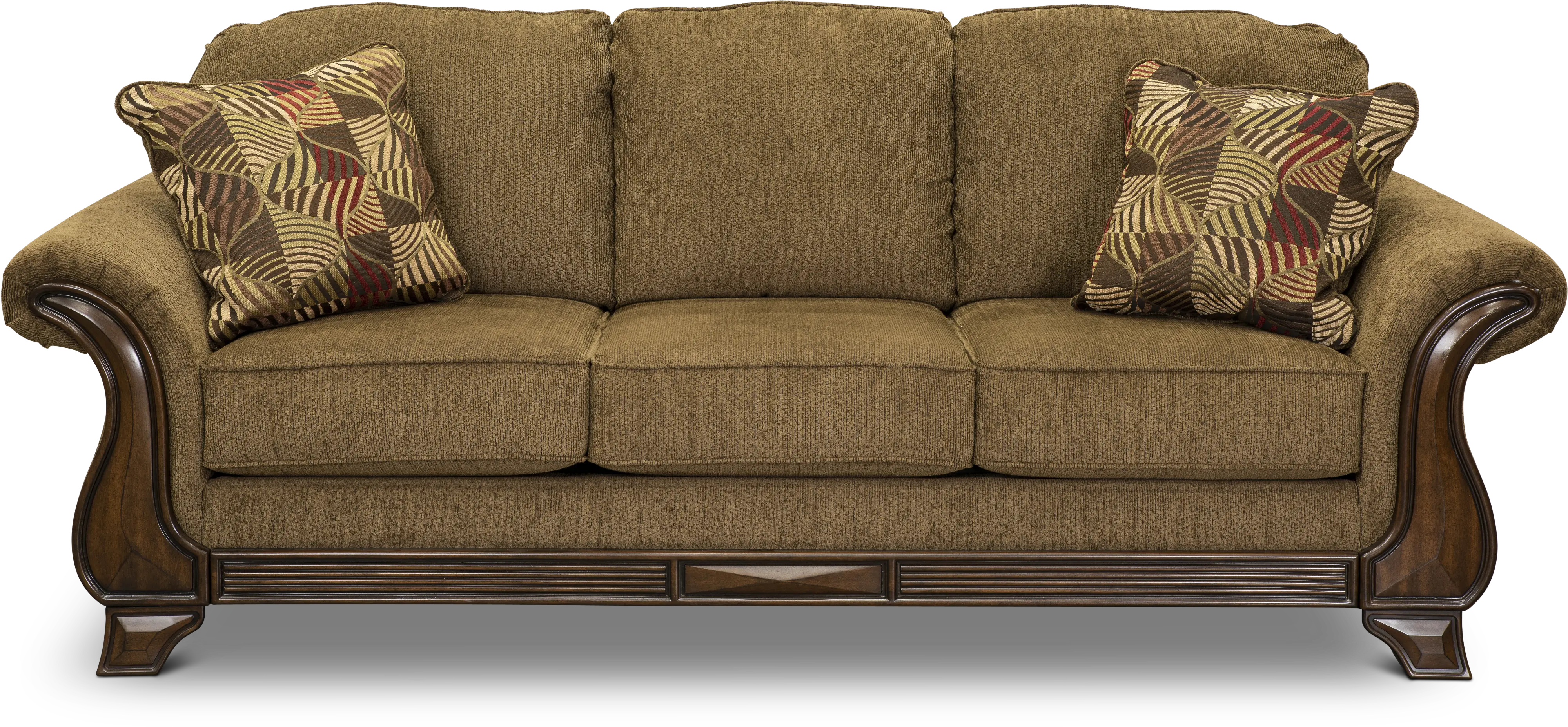 Casual Traditional Mocha Brown Sofa - Montgomery-1