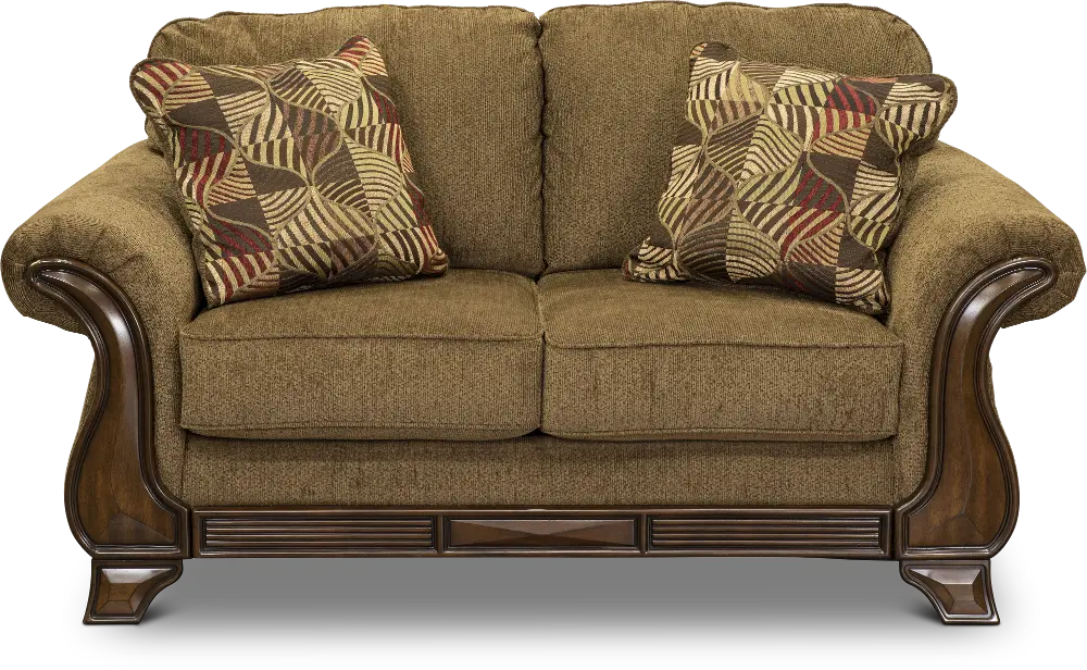 Casual Traditional Mocha Brown Loveseat - Montgomery-1