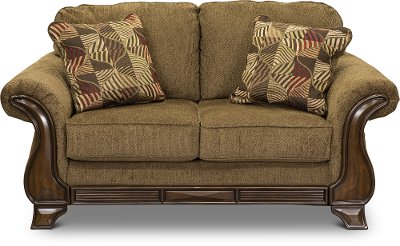 Casual Traditional Mocha Brown Loveseat - Montgomery