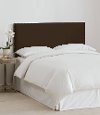 281NBVCHOC_BR Velvet Chocolate Nail Button Border Full Size Headboard-1