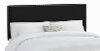 282NBVBLK_PW Velvet Black Nail Button Border Queen Headboard