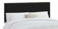 282NBVBLK_PW Velvet Black Nail Button Border Queen Headboard-2