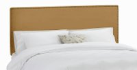 282NBVHNY_BR Velvet Honey Nail Button Border Queen Headboard