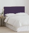 280NBVAUB_BR Velvet Aubergine Nail Button Border Twin Headboard