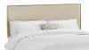 282NBVBKWT_BR Velvet Buckwheat Nail Button Border Queen Headboard