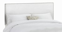 280NBVWHT_PW Velvet White Nail Button Border Twin Headboard-2