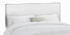 282NBVWHT_PW Velvet White Nail Button Border Queen Headboard