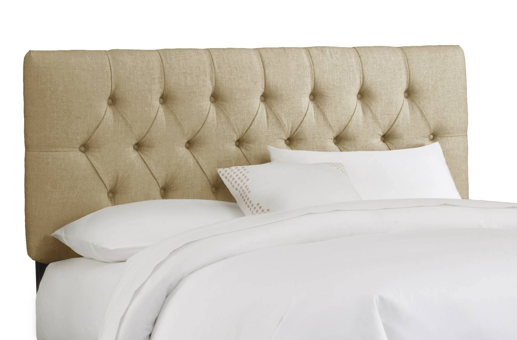 542QLINSAND Linen Sandstone Tufted Queen Headboard-1