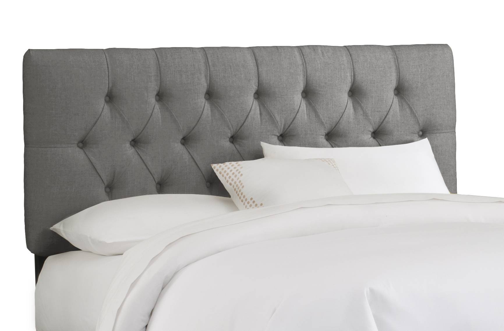 543KLINGRY Linen Gray Tufted King Headboard-2