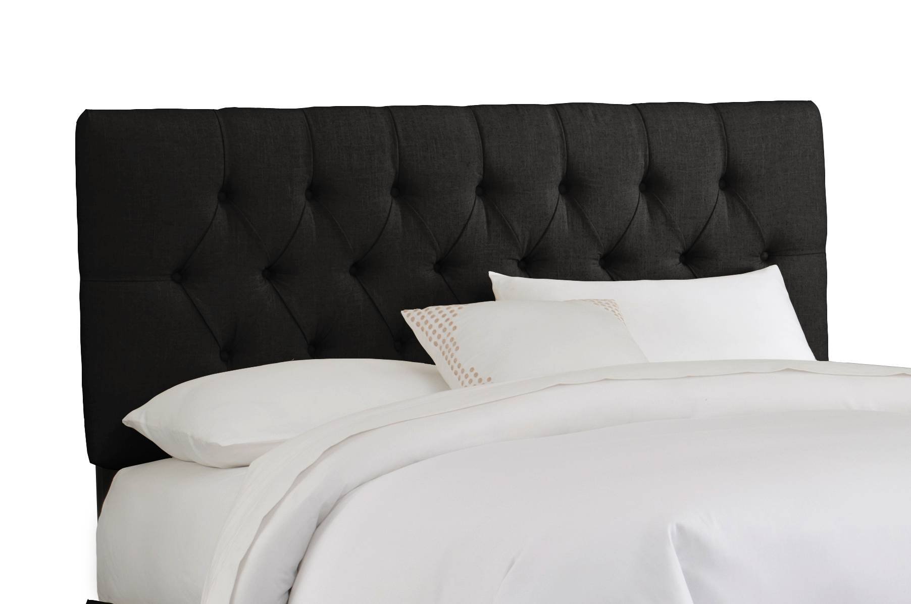 544CKLINBLK Linen Black Tufted California King Headboard-1
