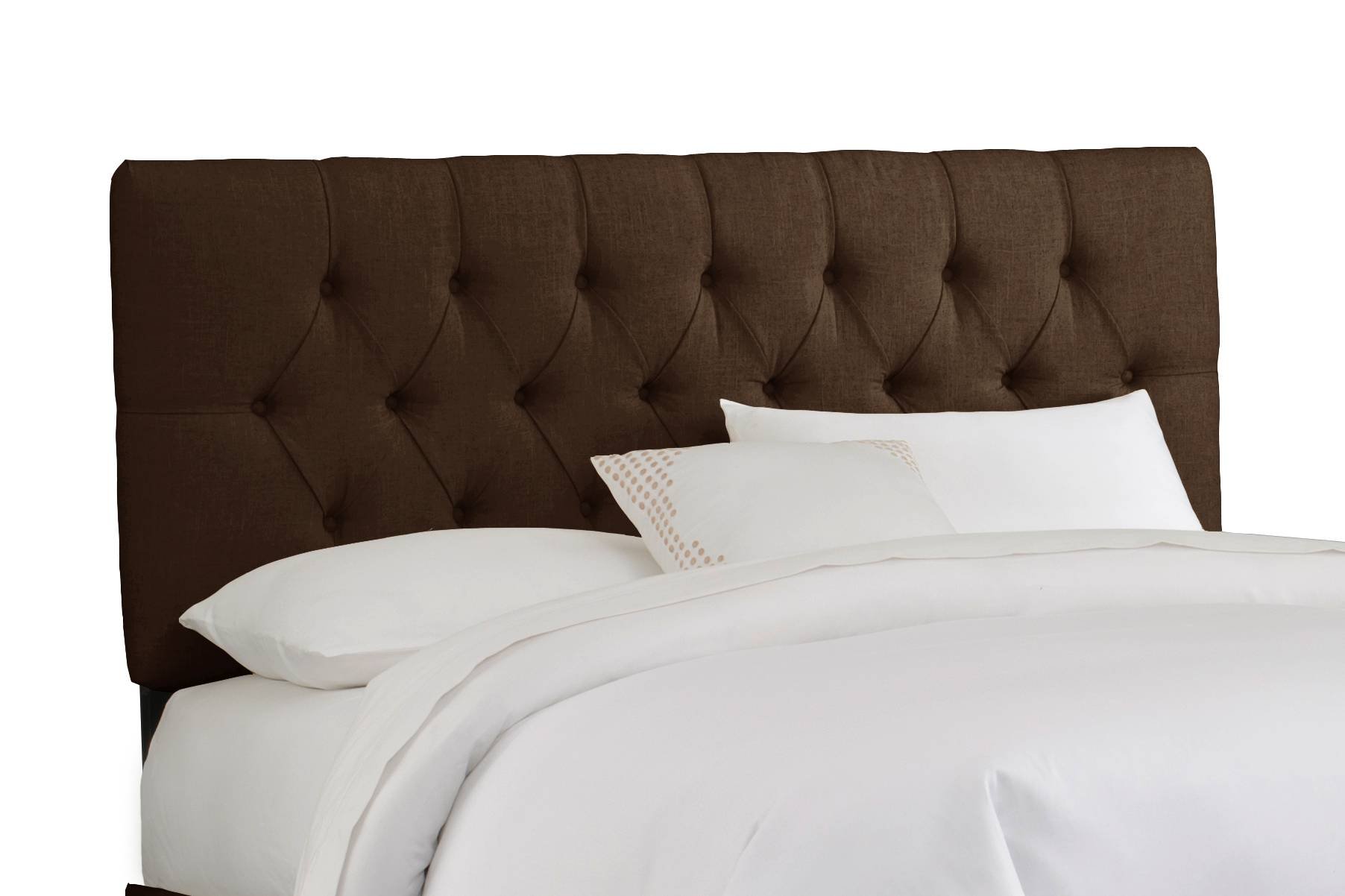 540TLINCHOC Linen Chocolate Tufted Twin Headboard-1