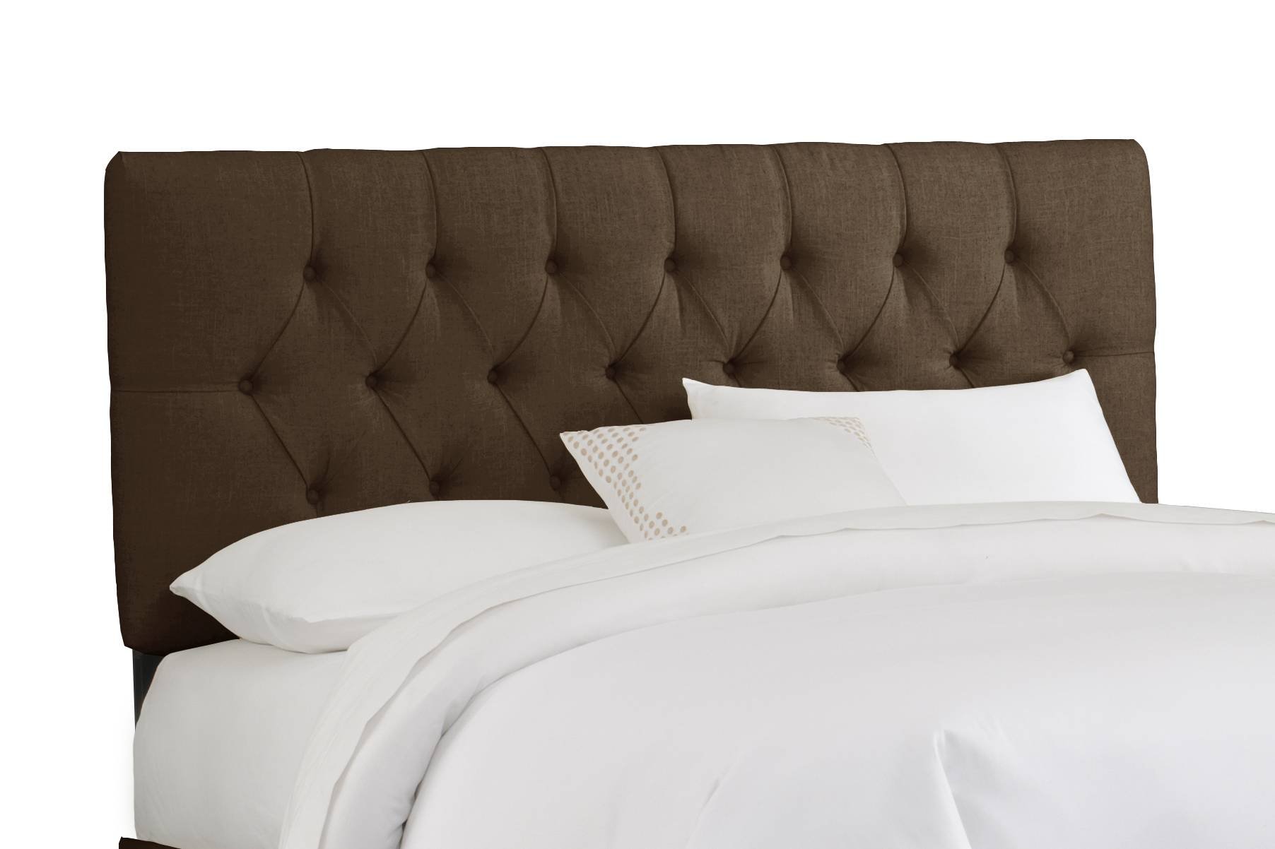 540TLINCHOC Linen Chocolate Tufted Twin Headboard-2