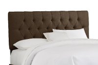 541FLINCHOC Linen Chocolate Tufted Full Headboard-2