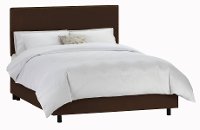 281BEDVCHOC_BR Velvet Chocolate Nail Button Border Full Bed