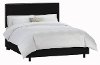 282BEDVBLK_PW Velvet Black Nail Button Border Queen Bed