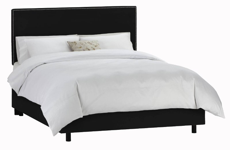 Velvet Black Nail On Border California King Bed Rc Willey Velvet Black Nail On Border California King Bed Rc Willey Furniture