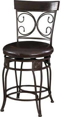 Metal Brown Swivel Seat Counter Height Stool