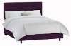 280BEDVAUB_BR Velvet Nail Button Border Twin Bed