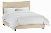 282BEDVBKWT_BR Velvet Buckwheat Nail Button Border Queen Bed